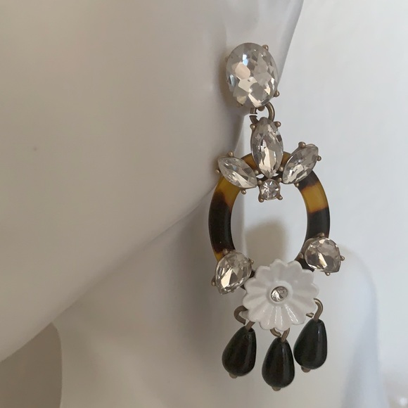 J. Crew Jewelry - J Crew Tortoise & Crystal Drop Earrings